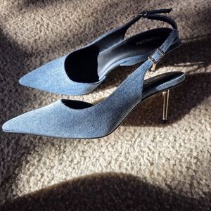 Express Chic Blue jean Slingback Heels